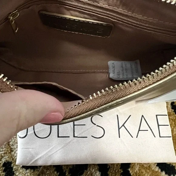 New Jules Kae women's Delilah hand bag in gold. Retails for $130.00. - Picture 2 of 6